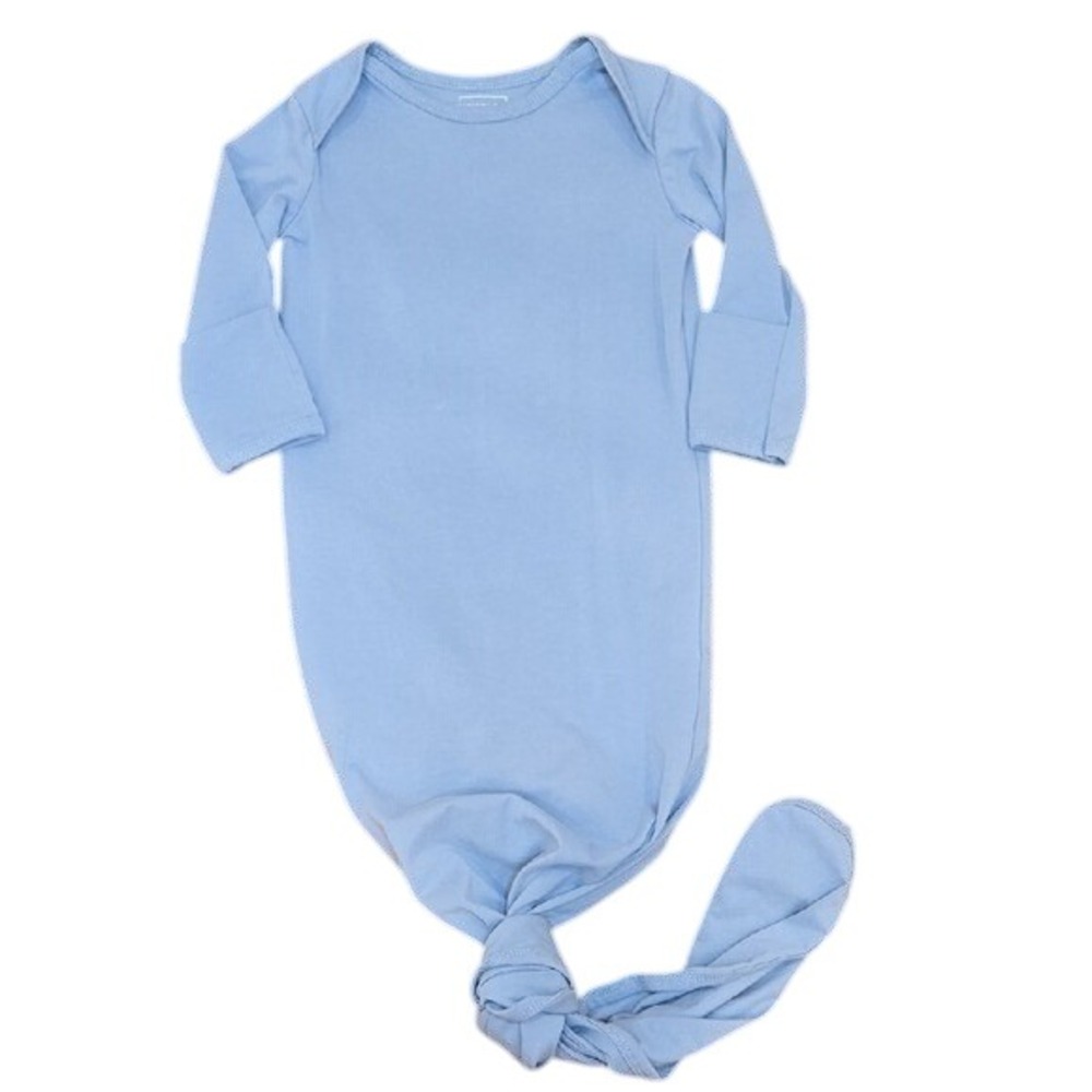 Marlowe & Co Blue Baby 3-6M‎ Organic Cotton Knotted Bodysuit Sleeper Pajamas